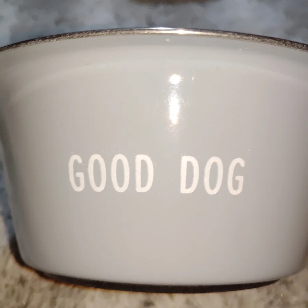 2 DOGGY PET BOWLS EAT BARK REPEAT/ GOOD DOG